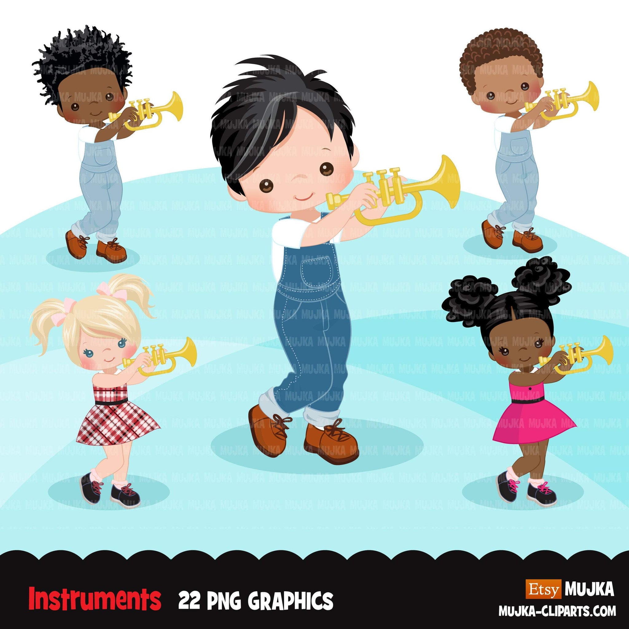 Trumpet clipart, Music Instruments clipart, education graphics, school band, musician sublimation graphics, PNG clip art