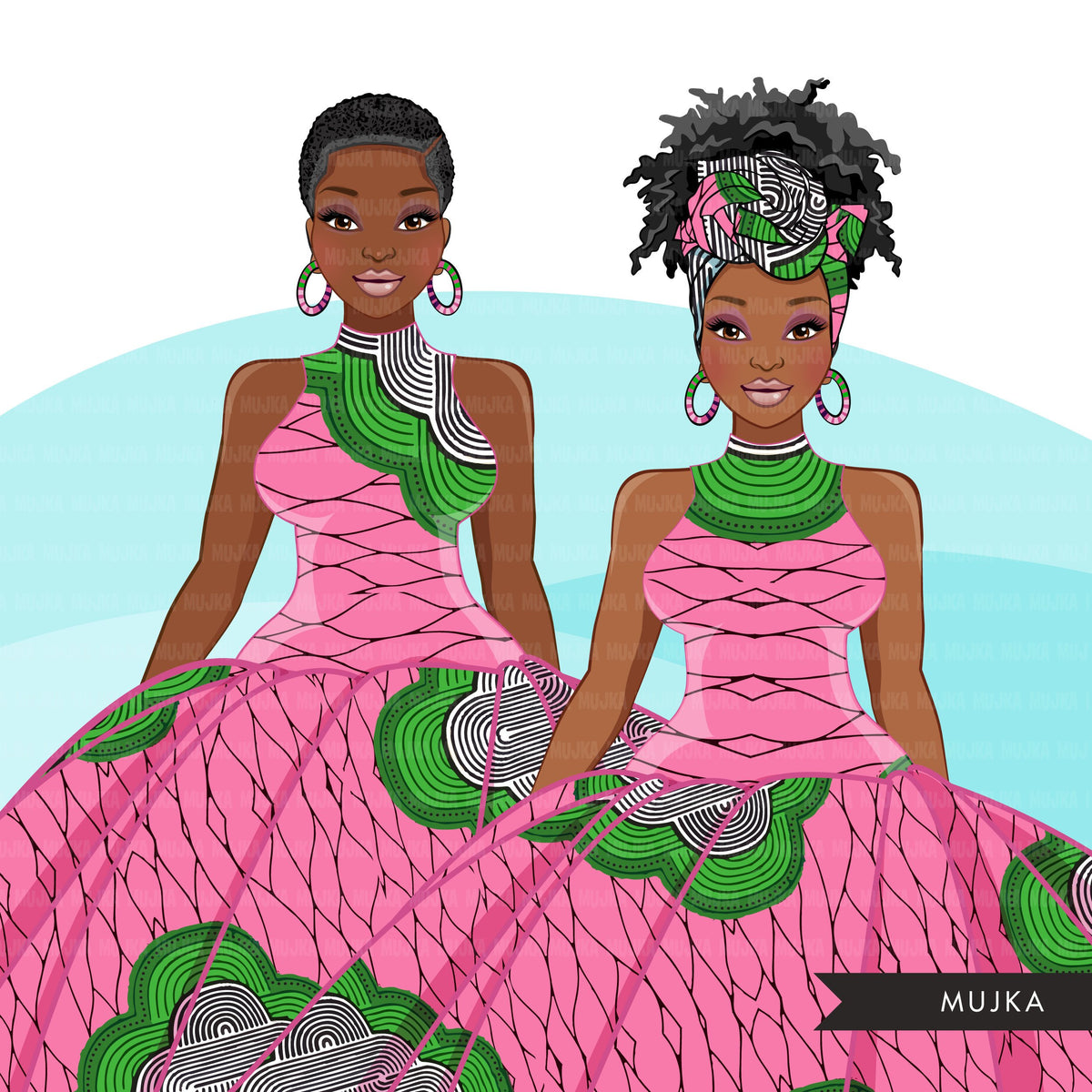 Ankara Fashion Graphics, pink and green Kente African dress, black wom ...