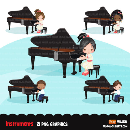 Piano clipart, Music Instruments clipart, education graphics, school band, recital, musician sublimation graphics, PNG clip art