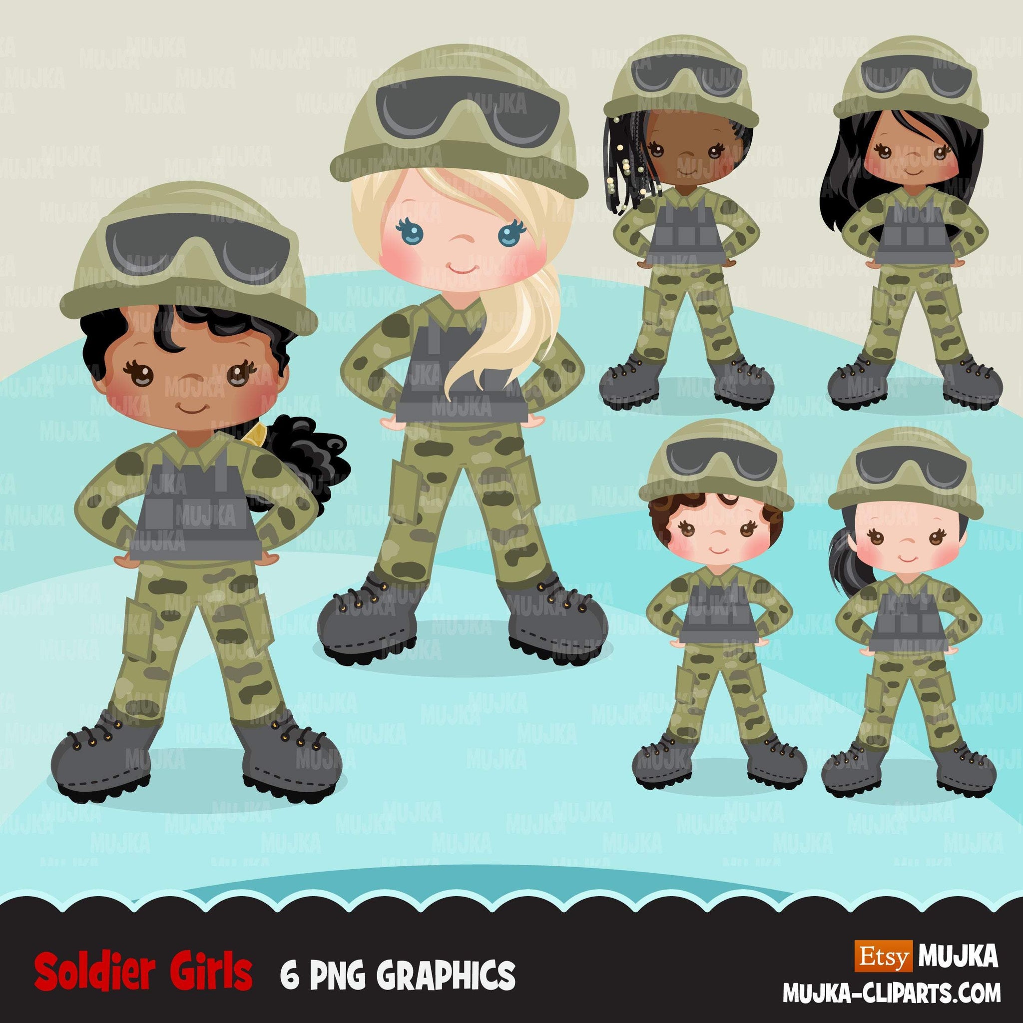 Imágenes prediseñadas de soldado, chica del ejército, familia militar, gráficos de chica negra patriota, fuerzas blindadas, chica americana, uso comercial png clip art