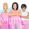 Breast cancer clipart, curvy woman graphics, survivor, pink ribbon, Sublimation designs for Cricut & Cameo, commercial use PNG