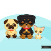 Dog clipart, pets, Labrador, boxer, terrier, puppy, best friends graphics, commercial use Sublimation digital PNG animal clip art