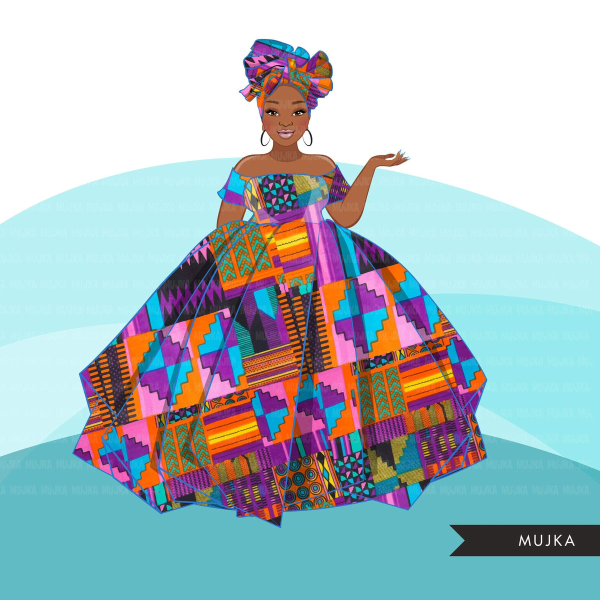 Ankara Fashion Graphics, Kente African dress, curvy black woman Sublim ...