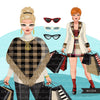 Fall Fashion Graphics, Woman shopping, winter shopping sisters, friends Sublimation designs for Cricut & Cameo, commercial use PNG clipart