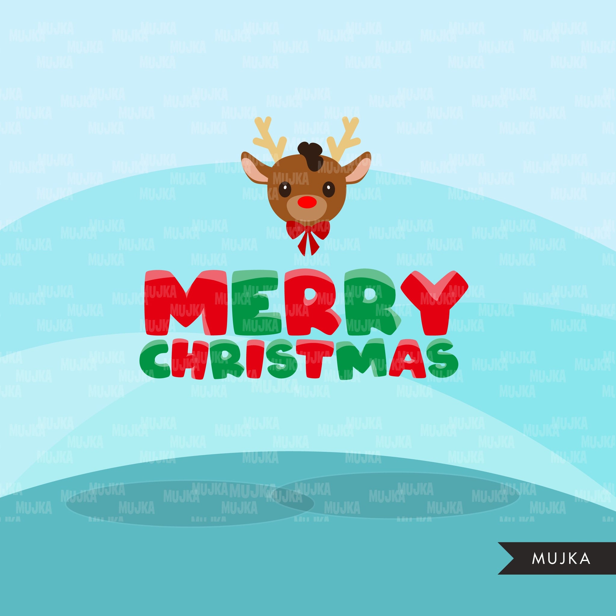 Christmas Clipart, Christmas heads, black santa, Mrs Santa, elves, Rudolph, Noel graphics, Holiday characters, png sublimation clip art