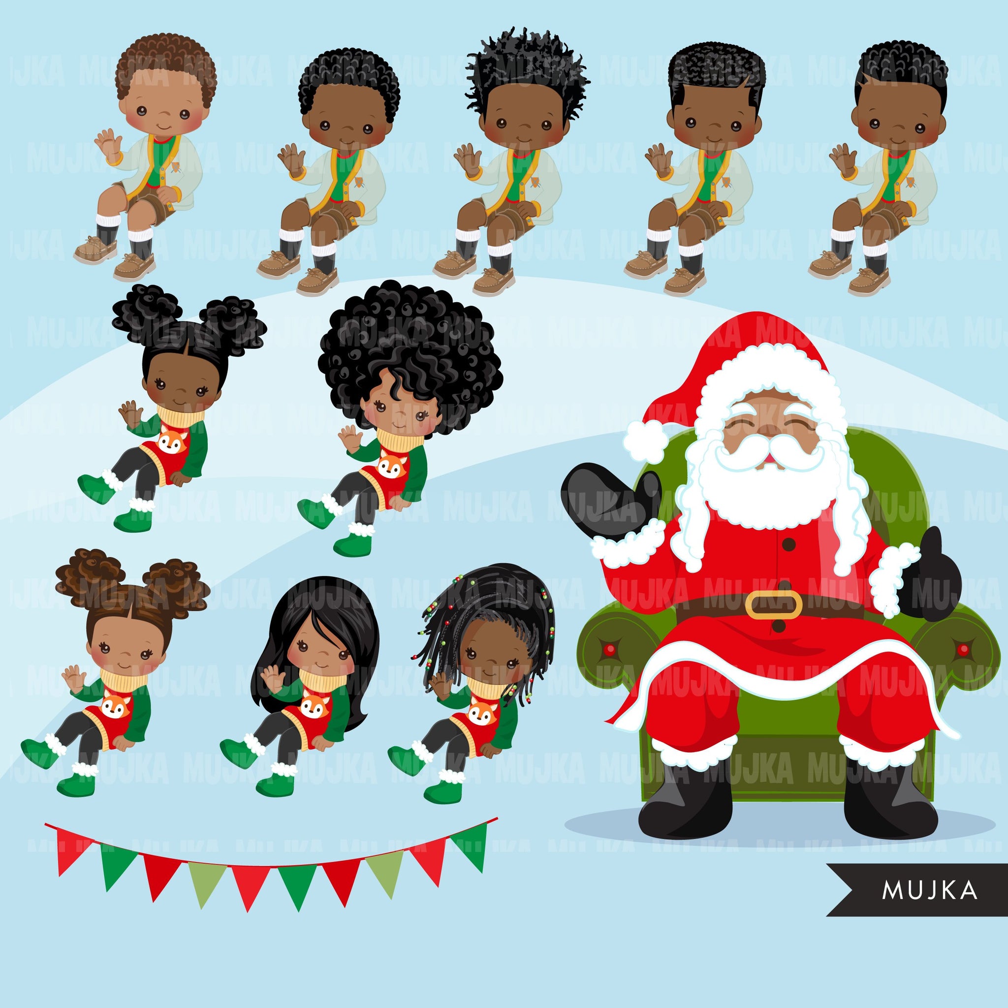 african american christmas clipart