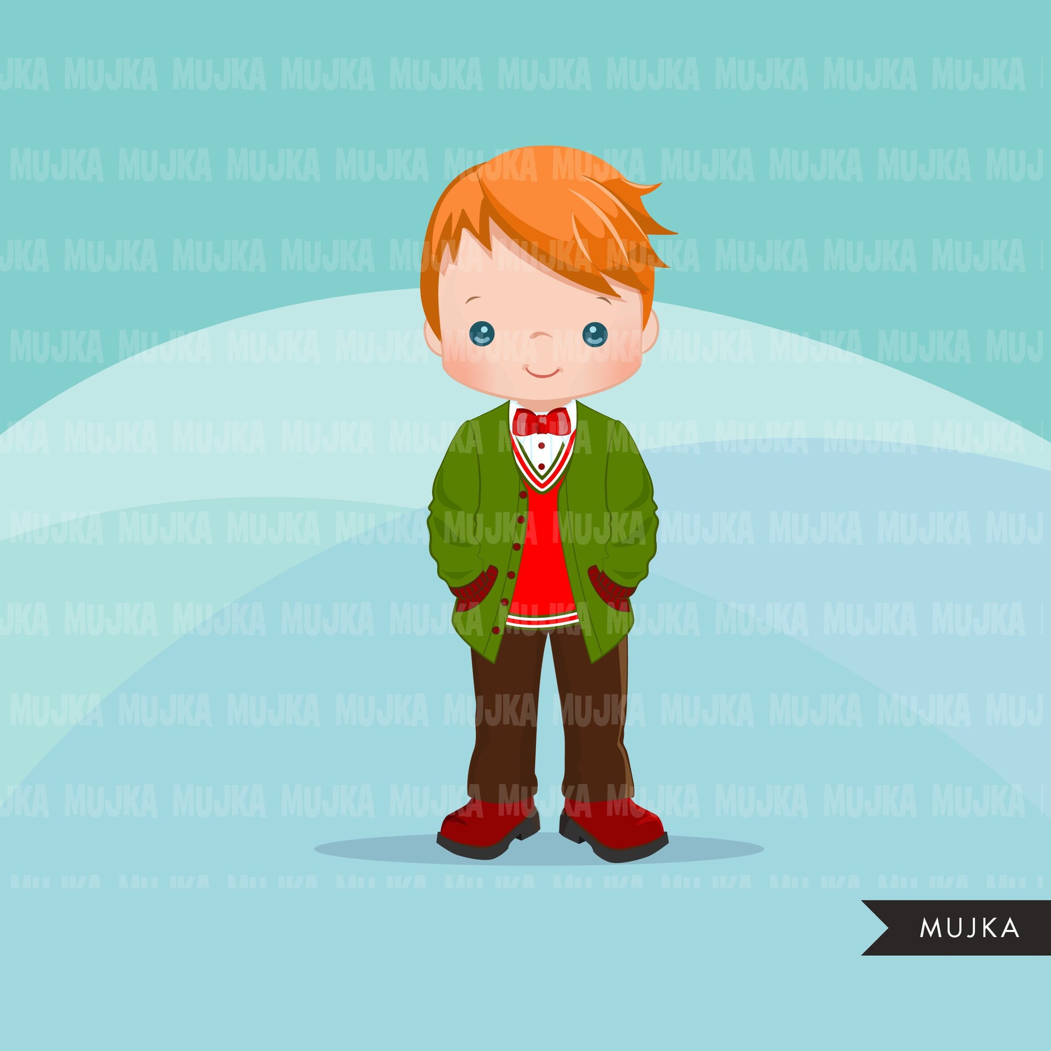 Christmas Clipart, little boy christmas outfit, Noel graphics, Holiday characters, png sublimation digital clip art