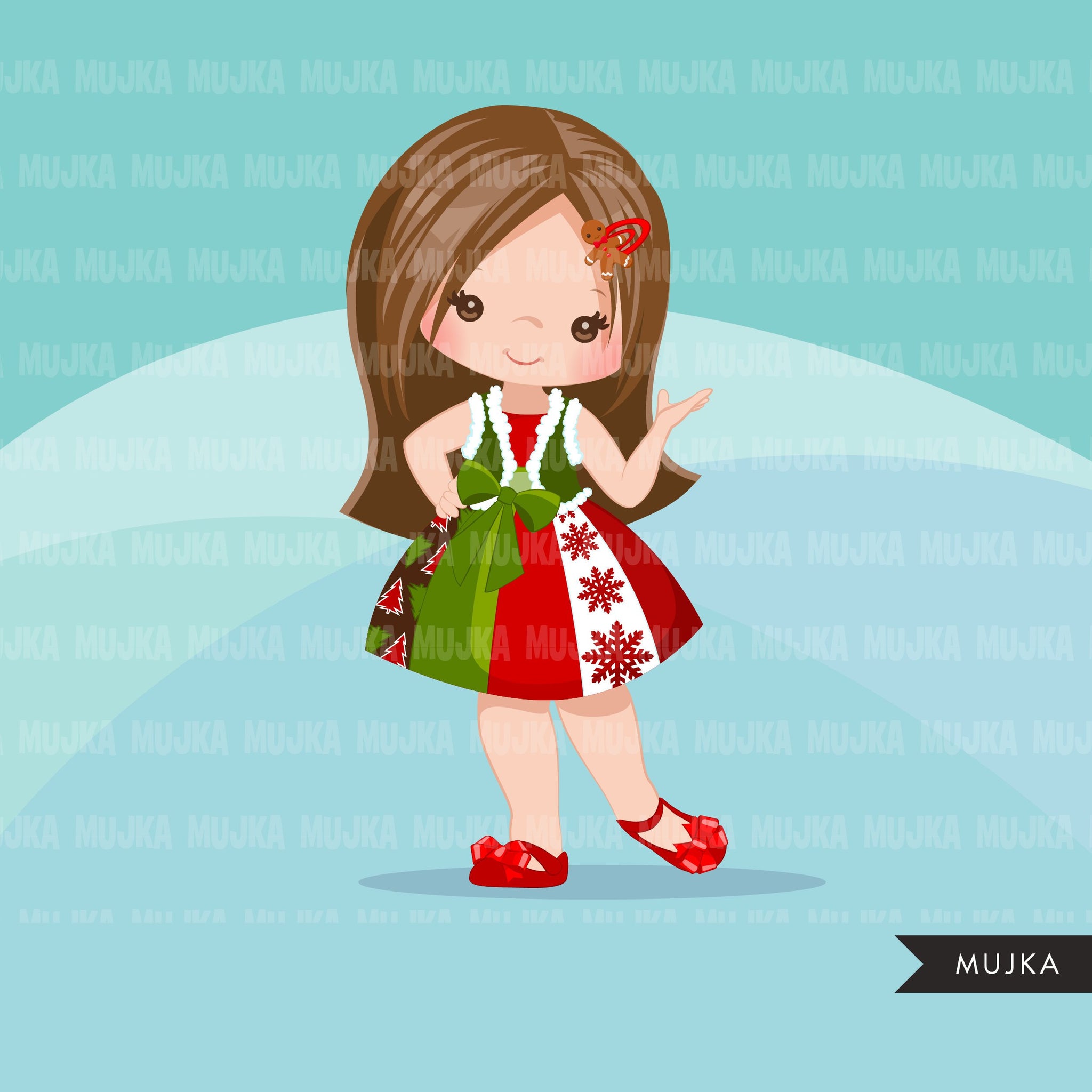 Christmas Clipart, little girl christmas outfit, Noel graphics, Holiday characters, png sublimation digital clip art