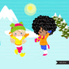 Snowball fight Clipart, Winter graphics, outdoors, snowman, snow backdrop, png clip art, commercial use sublimation graphics