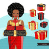 Fashion Clipart, Christmas glam party, black woman, sisters, friends, sisterhood Sublimation designs for Cricut & Cameo, commercial use PNG