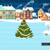 Christmas Clipart, Christmas village creator, Christmas tree, christmas house, png clip art, commercial use sublimation graphics
