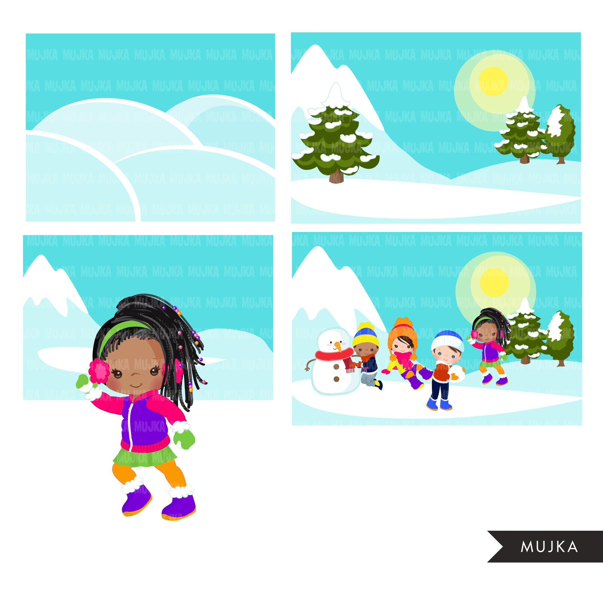 Clipart de luta de bolas de neve, gráficos de inverno, ao ar livre, boneco de neve, cenário de neve, clipart png, gráficos de sublimação de uso comercial