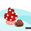 Valentine sweets clipart, donuts, truffles, chcocolate, cookies, Valentine's Day cookies, png clip art