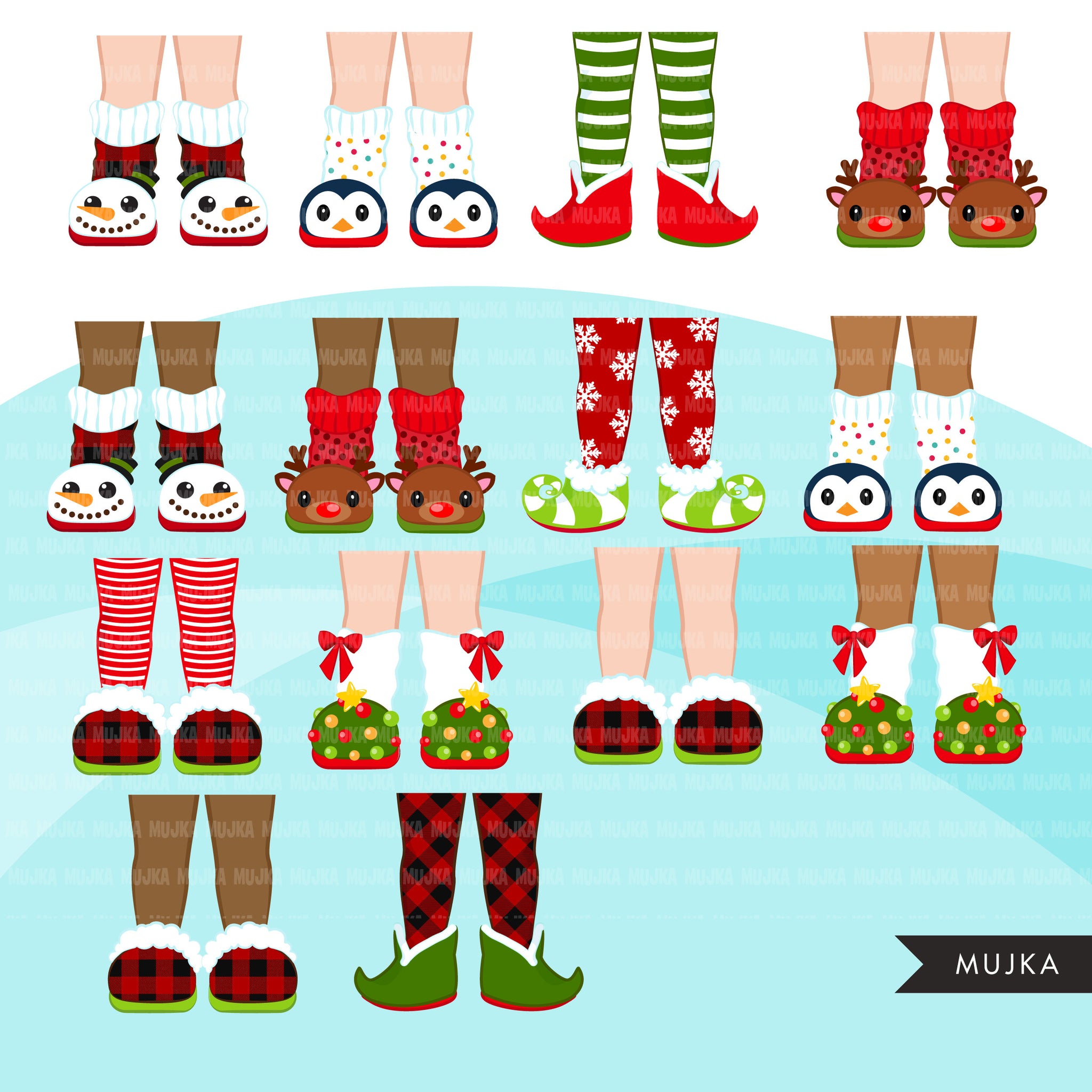 Christmas slippers clipart, Christmas graphics, woolly socks, elf slip –  MUJKA CLIPARTS