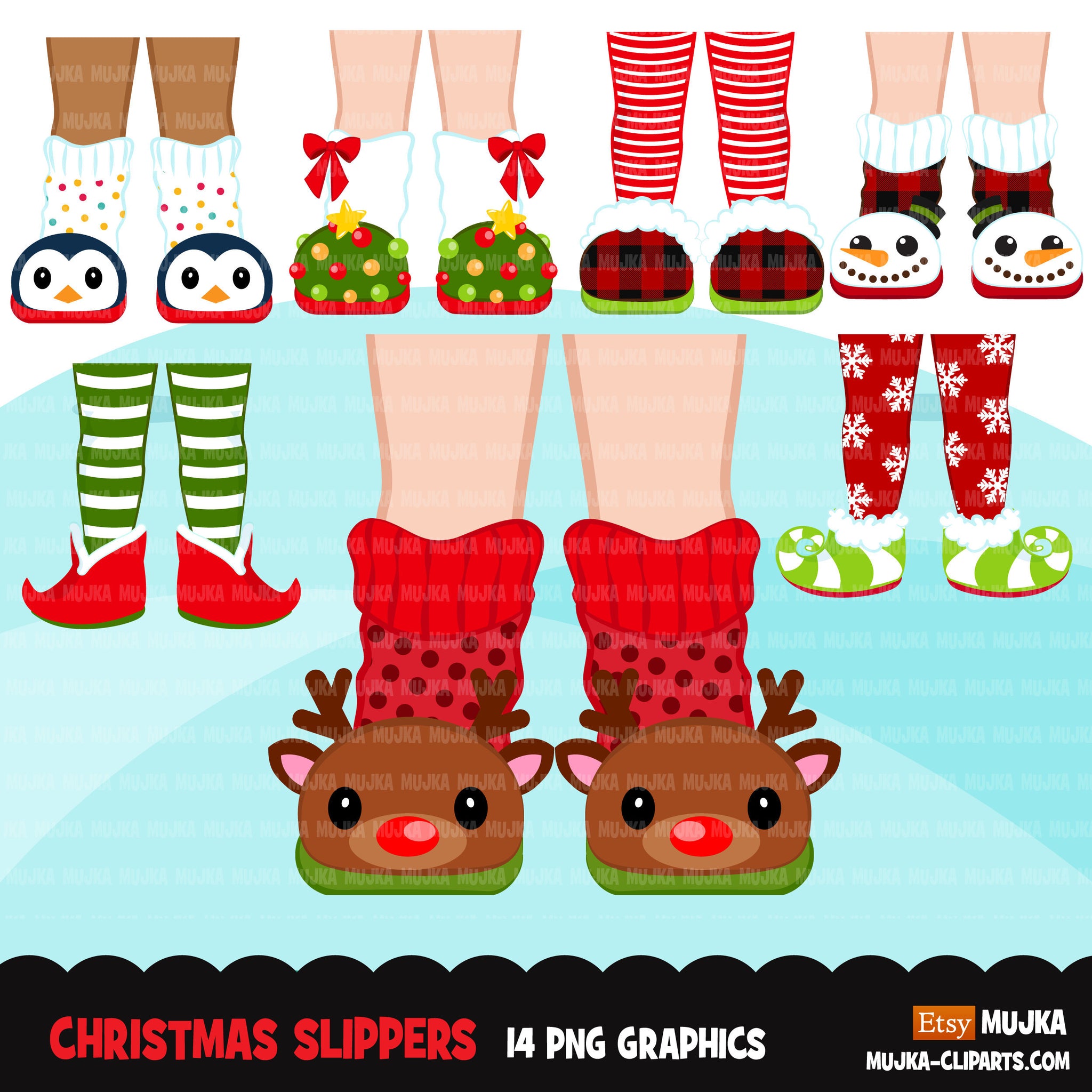 Christmas slippers clipart, Christmas graphics, woolly socks, elf slip –  MUJKA CLIPARTS