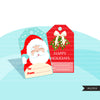 Printable Christmas gift tags, Christmas gift tags clipart, Noel graphics, holiday tags, santa tag, png printable
