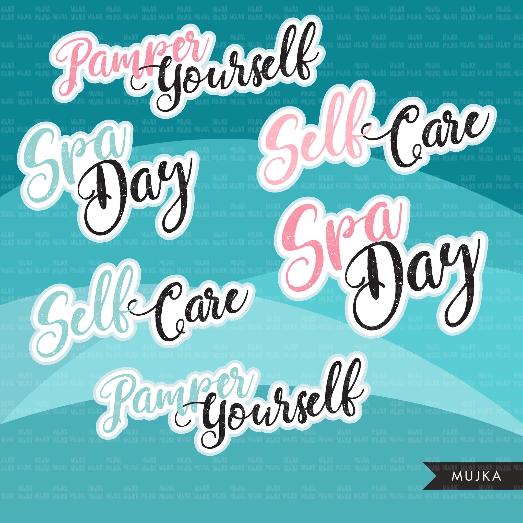 Spa Clipart, self care graphics, spa fashion woman, sisters, friends, Sublimation designs for Cricut & Cameo, commercial use PNG