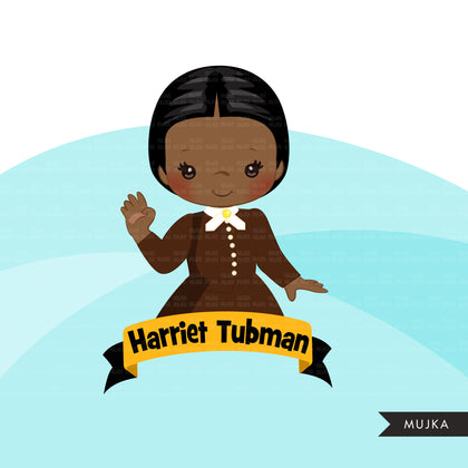 Black history clipart, black history figures Maya Angelou, Rosa Parks, Shirley chisholm, Harriet Tubman, Angela Davis  clip art PNG