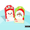 Printable Christmas gift tags, Christmas gift tags clipart, Noel graphics, holiday tags, santa tag, png printable