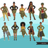 Fashion Clipart, Black woman, CAMO fashion, military sisters, friends, Sublimation designs for Cricut & Cameo, commercial use PNG
