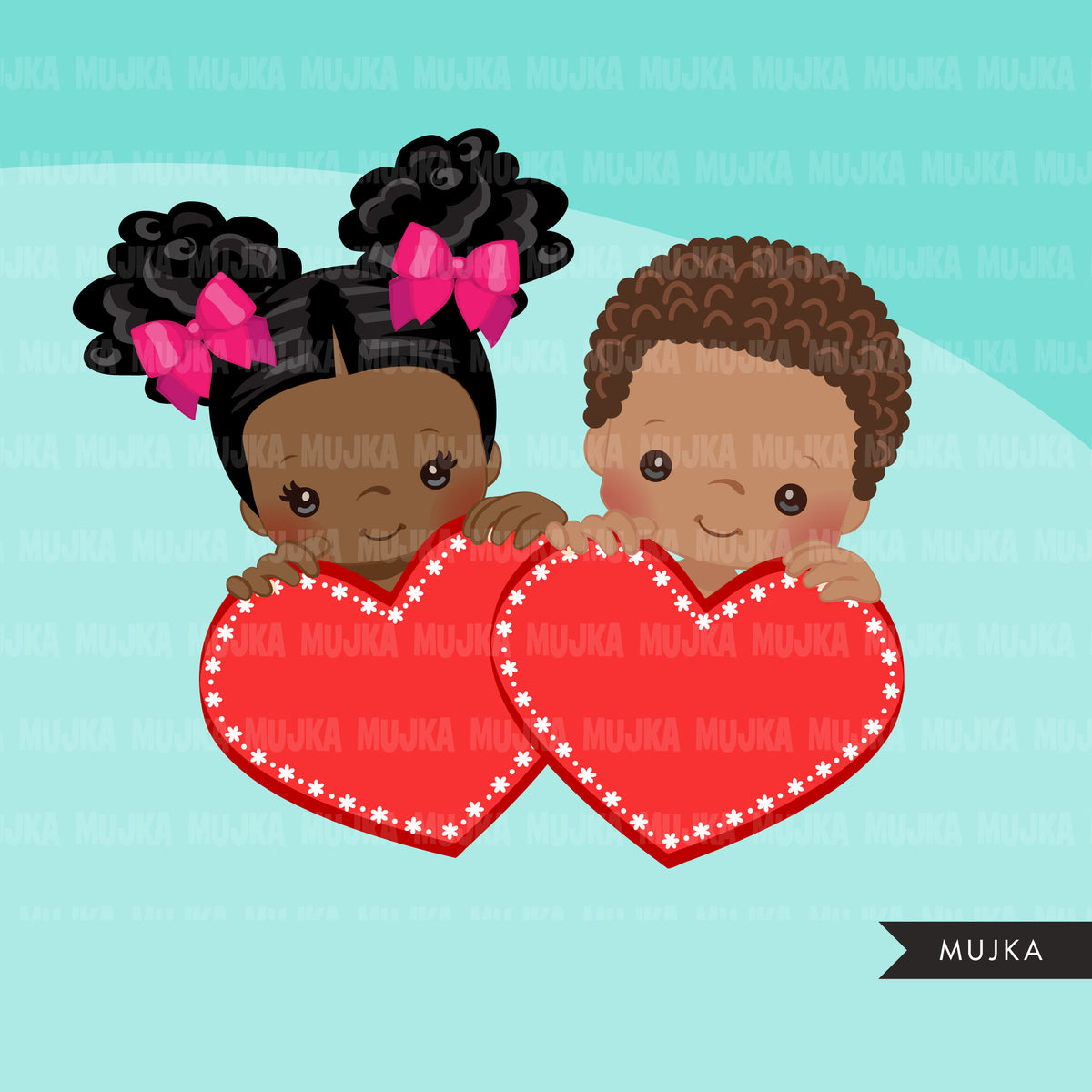 Valentine Clipart, peeking kids BUNDLE, Valentine's Day boys, girls, v ...