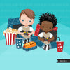 Video game clipart bundle, Gamer boys, gamer Girls, house party, game night birthday, popcorn hotdog png afro girl clip art