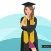 Graduation clipart, Graduates 2021, Grads friends, woman graduates  Sublimation designs for Cricut & Cameo, commercial use PNG