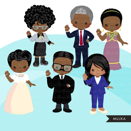 Black history figures clipart BUNDLE, Malcolm X, Kamala Harris, Barack Obama, Ruby Bridges, Mae Jemison, Shirley Chisholm  clip art PNG