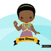 Black history clipart, black history female figures Kamala Harris, Nina Simone, Ruby Bridges, Mae Jemison, Madam c j walker  clip art PNG
