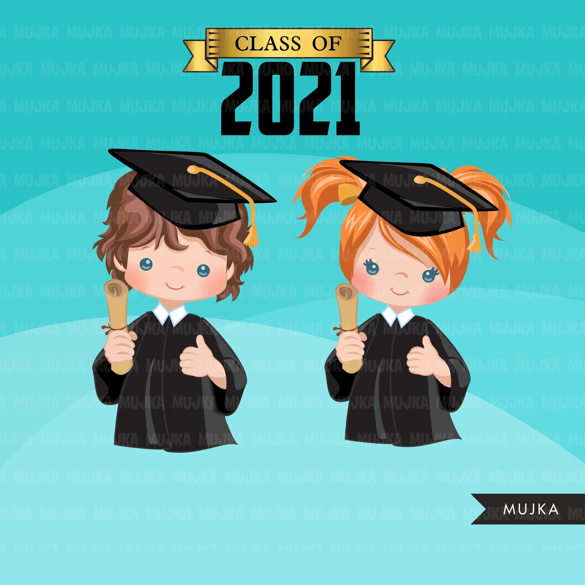 Graduation clipart bundle, grads sublimation designs digital download, school clipart class of 2022, png files for cricut, boy, girl