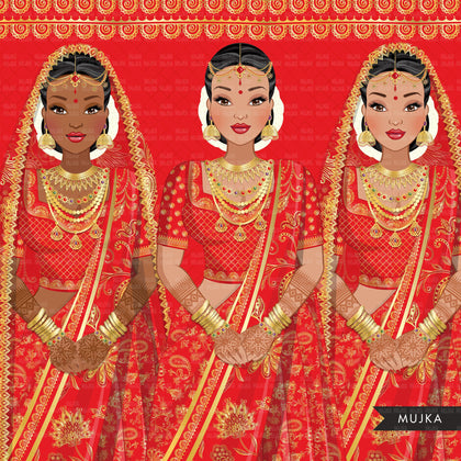 Indian bride clipart, Indian wedding dress, Indian wedding red background, Muslim bride designs, Sublimation designs digital download PNG