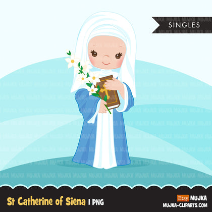 Saint Catherine of Siena clipart, religious sublimation designs digital download, catholic design, Christian png file for cricut, virgins