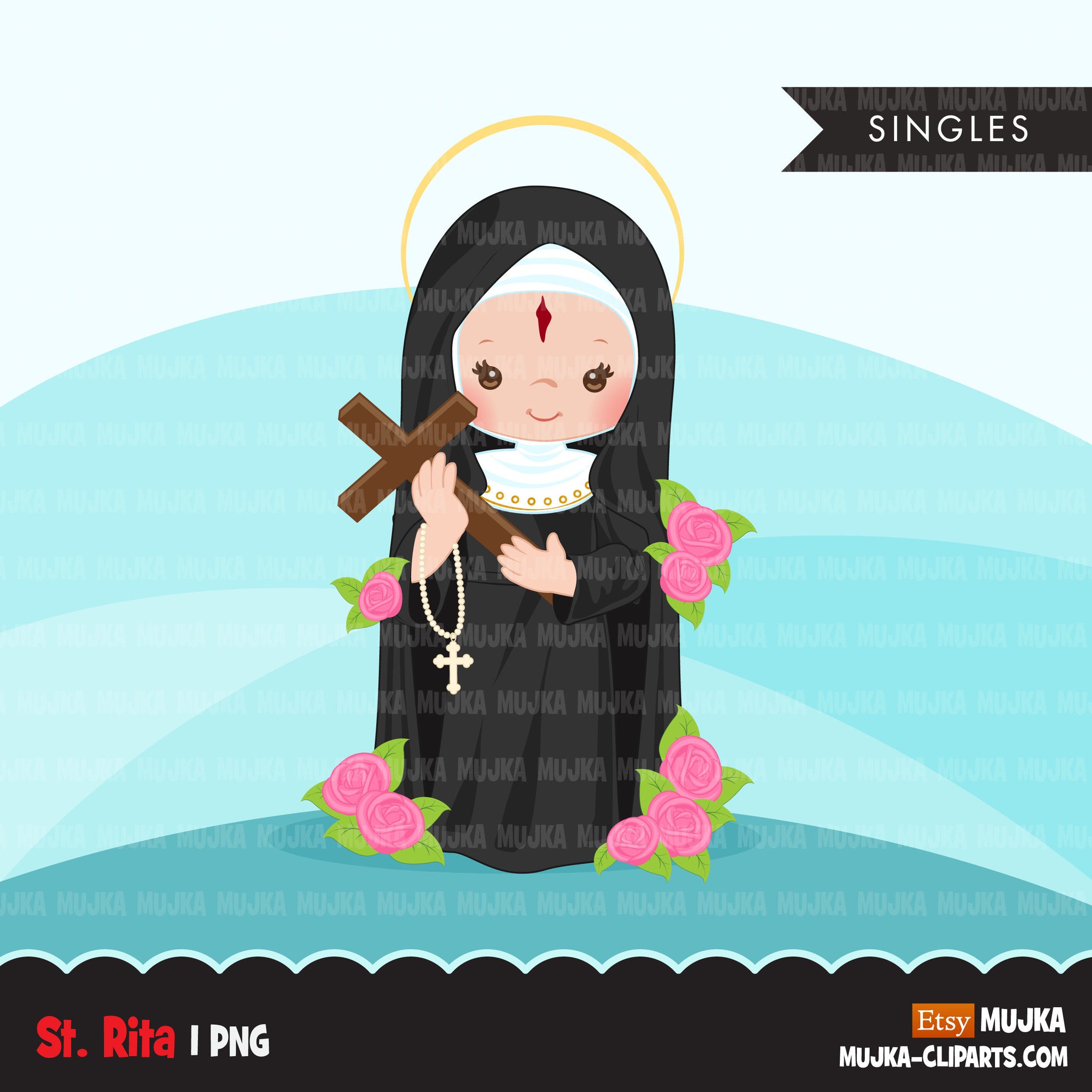 Saint Rita Printable Saint Rita clipart, religious sublimation designs digital download, ca ...