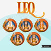 Zodiac Signs, LEO Clipart BUNDLE, Astrology designs, Horoscope graphics, sublimation designs digital download,  Png for Cricut & Cameo