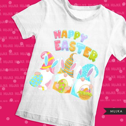 Easter gnome sublimation designs digital download, gnome clipart, easter shirt design, easter egg, PNG digital files for cricut