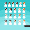 Wedding cake topper, bride and groom clipart, wedding couple clipart bundle, sublimation designs digital download, bride and groom png