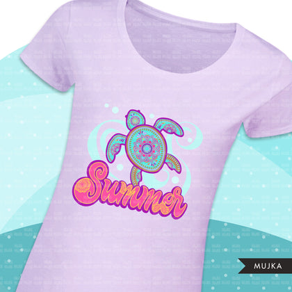 Summer clipart, sea turtle png sublimation designs digital download, summer vibes png, summer vacation shirt digital download for cricut