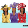 Church ladies clipart, 3 praying sisters sublimation designs, black woman, faith shirt, WAKE PRAY SLAY graphics, Bible religious png