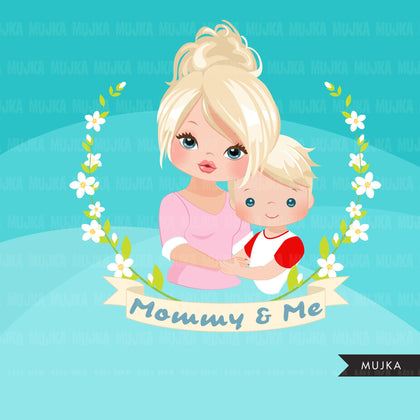 Mothers Day clipart Bundle, mommy and me sublimation designs, digital graphics, mama shirt, mama gift, mother daughter, mother son png