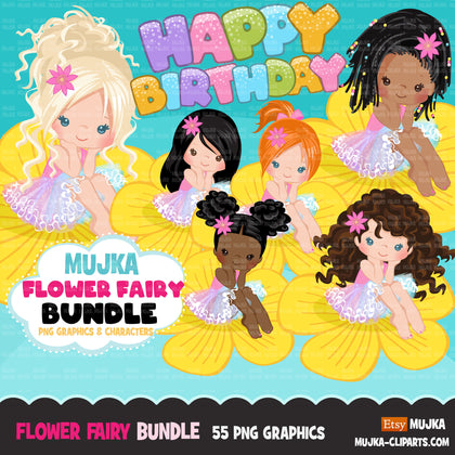 Fairy clipart bundle, fairy girl birthday, fairy sublimation designs, digital download graphics, fairy shirt, fairy princess stickers for cricut
