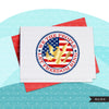 Patriotic clipart, american flag sublimation designs download, 4th of July, USA we the people, let freedom ring, American eagle png