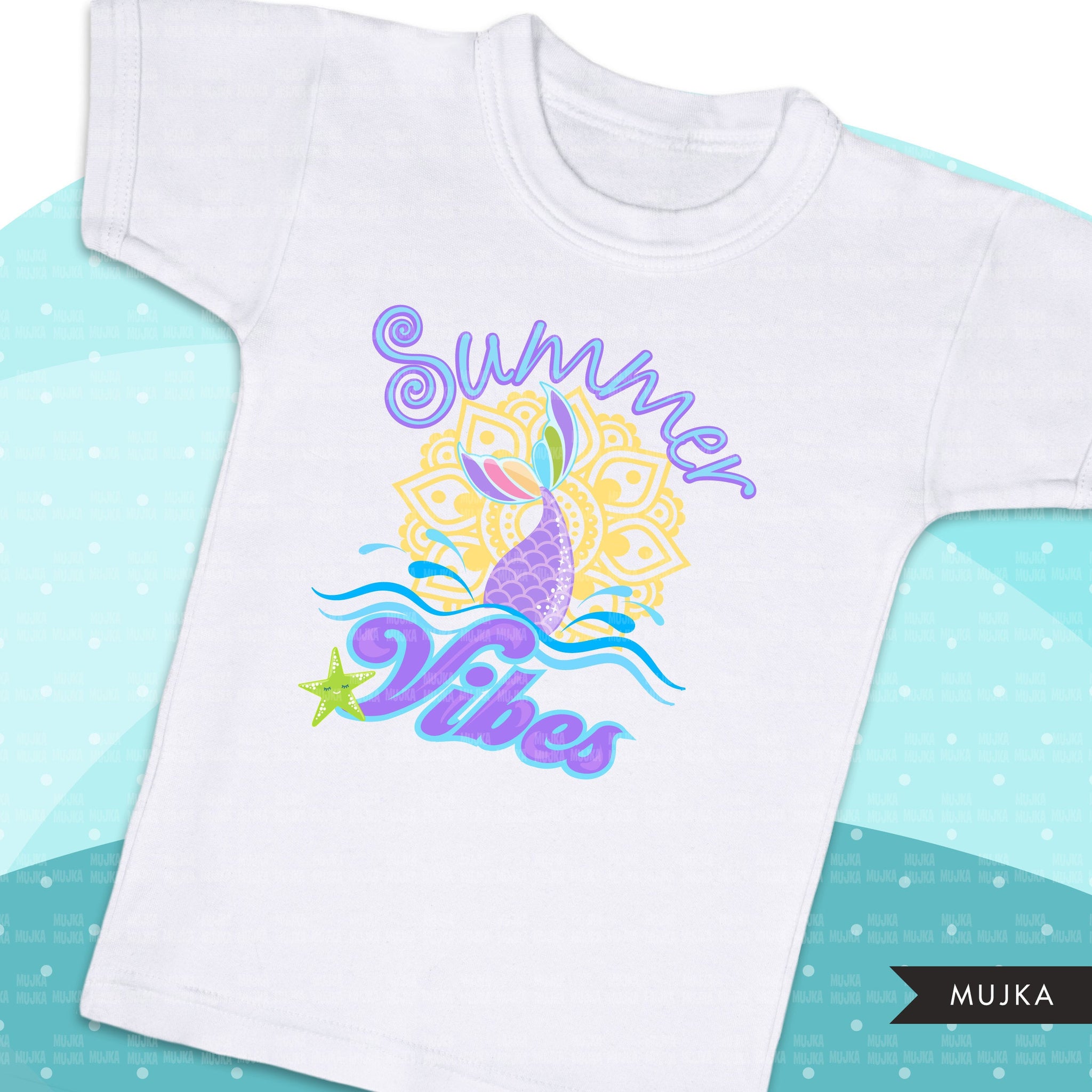 Summer vibes clipart, summer vibes sublimation designs digital download, summer vibes mermaid png, summer shirt digital download for cricut