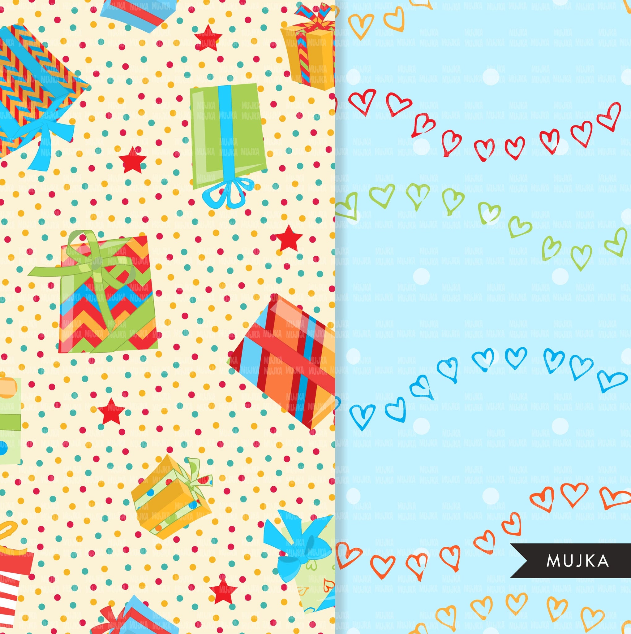 Gnomes Birthday Digital papers, seamless pattern, digital paper pack, printable pattern, digital background, birthday party papers