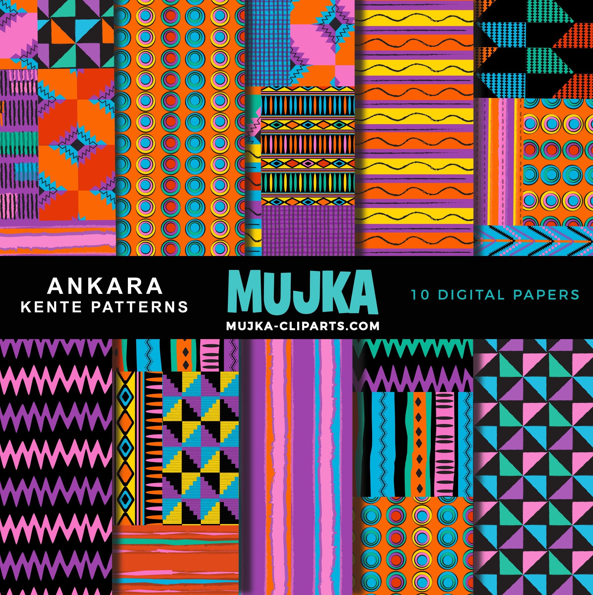 Papéis digitais africanos, padrões africanos, padrões de cera Ankara Kente, padrões digitais sem costura, textura geométrica, história negra, décimo primeiro