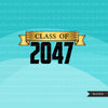 Graduation Clipart, Grads 2021- 2050 graduation banner, class of 2021 sublimation designs digital download gold banner graphics, PNG school clip art