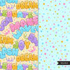 Mermaid Birthday Digital papers, seamless pattern, digital paper pack, printable pattern, digital background, birthday party papers