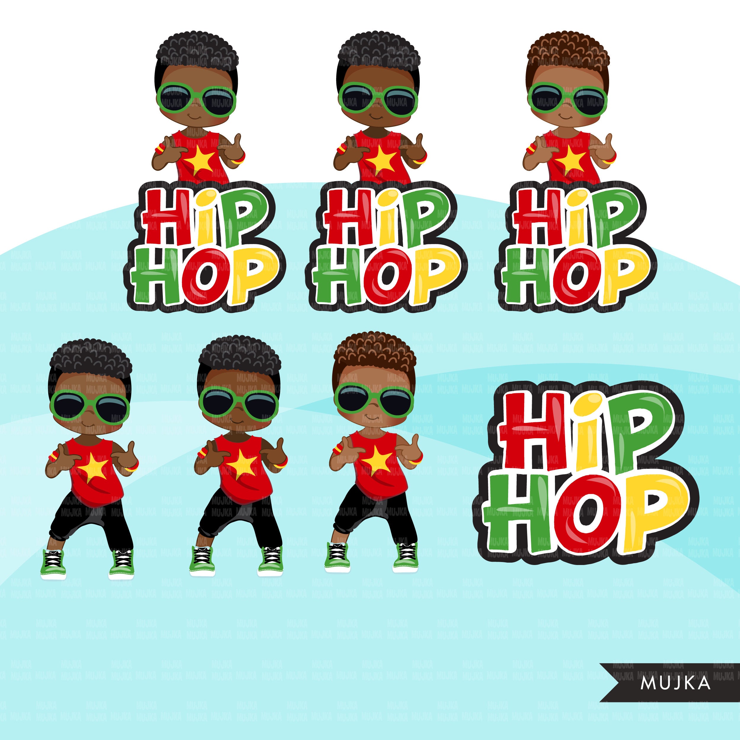 kids hip hop dancing clipart