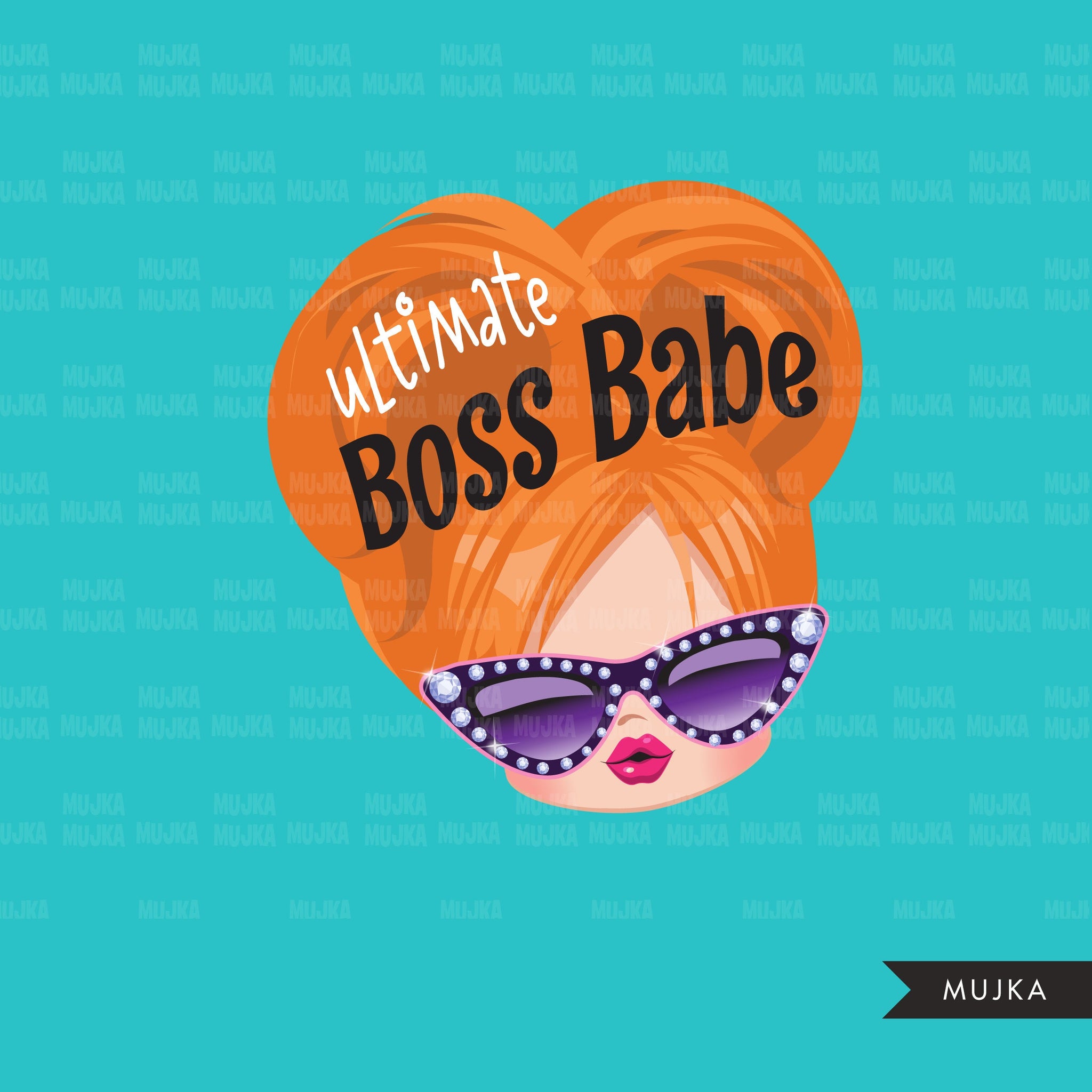 Boss babe clipart, ultimate boss babe png, sublimation designs digital download, boss babe digital stickers, printable messy bun girls png