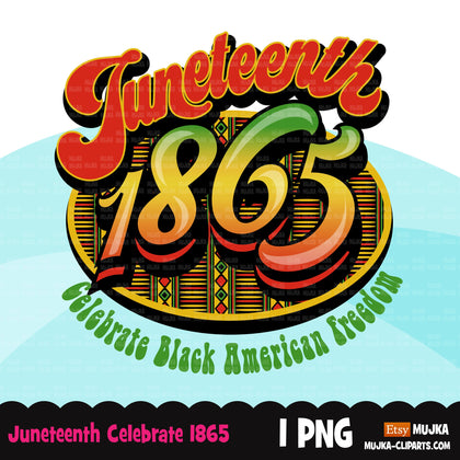 Juneteenth clipart, black history sublimation designs, 1865 png