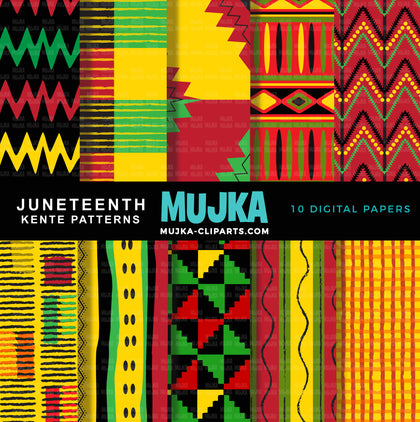 African digital papers, Juneteenth digital patterns, seamless, geometric texture, black history